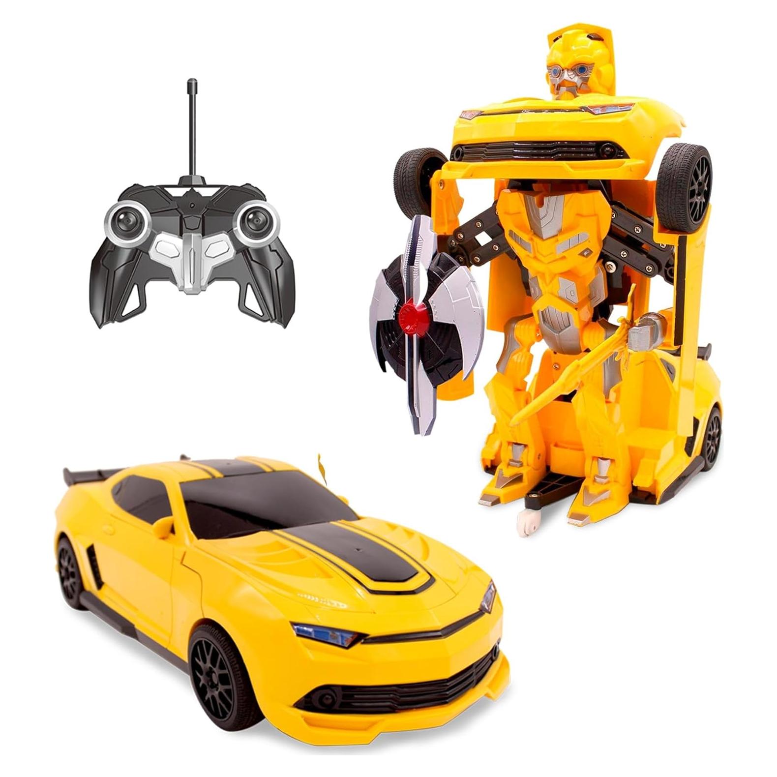Coche RC Transformador Amarillo Transformania 2 en 1 Niños
