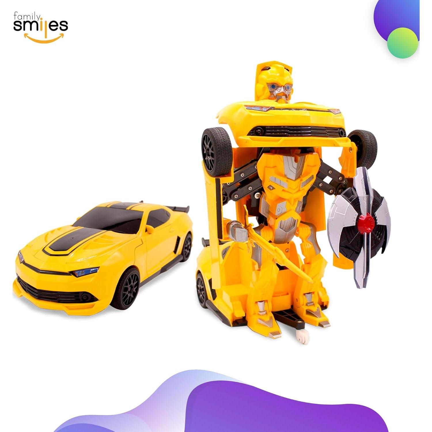 Coche RC Transformador Amarillo Transformania 2 en 1 Niños