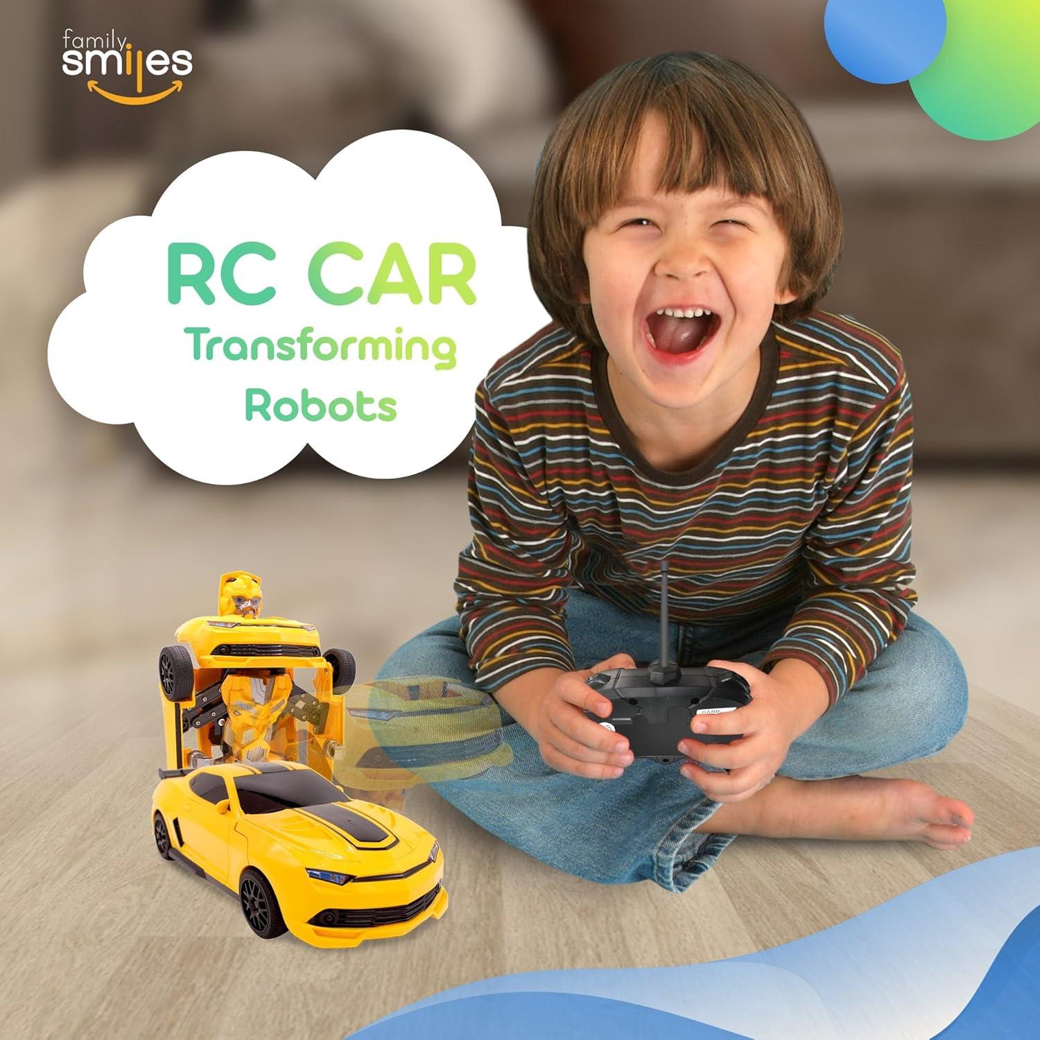 Coche RC Transformador Amarillo Transformania 2 en 1 Niños