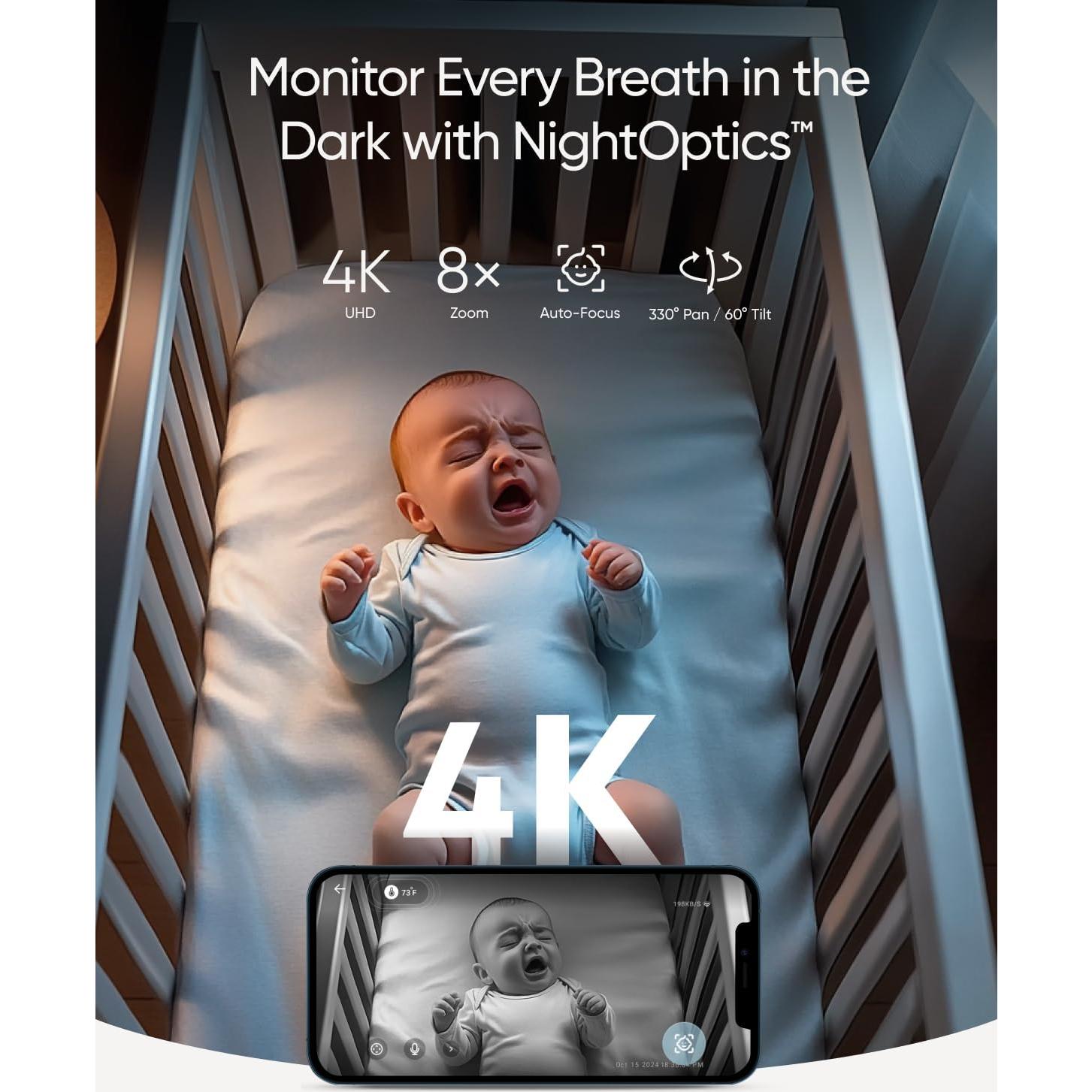 Monitor de Bebé eufy E21 4K UHD Pantalla 5'' Batería 5000mAh