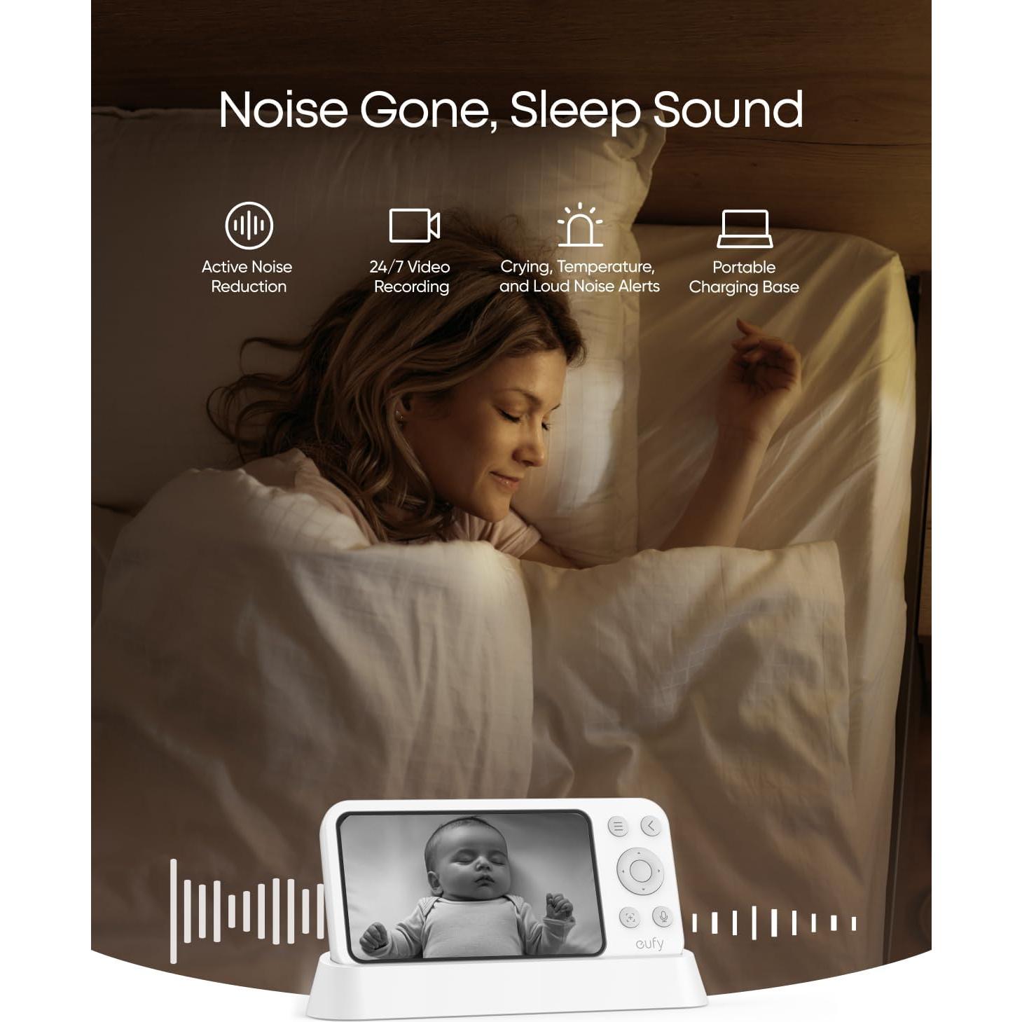 Monitor de Bebé eufy E21 4K UHD Pantalla 5'' Batería 5000mAh