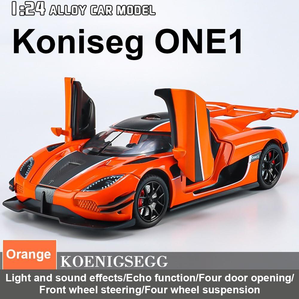 Coche de Metal a Escala 1:24 Koenigsegg ONE con Luz y Sonido