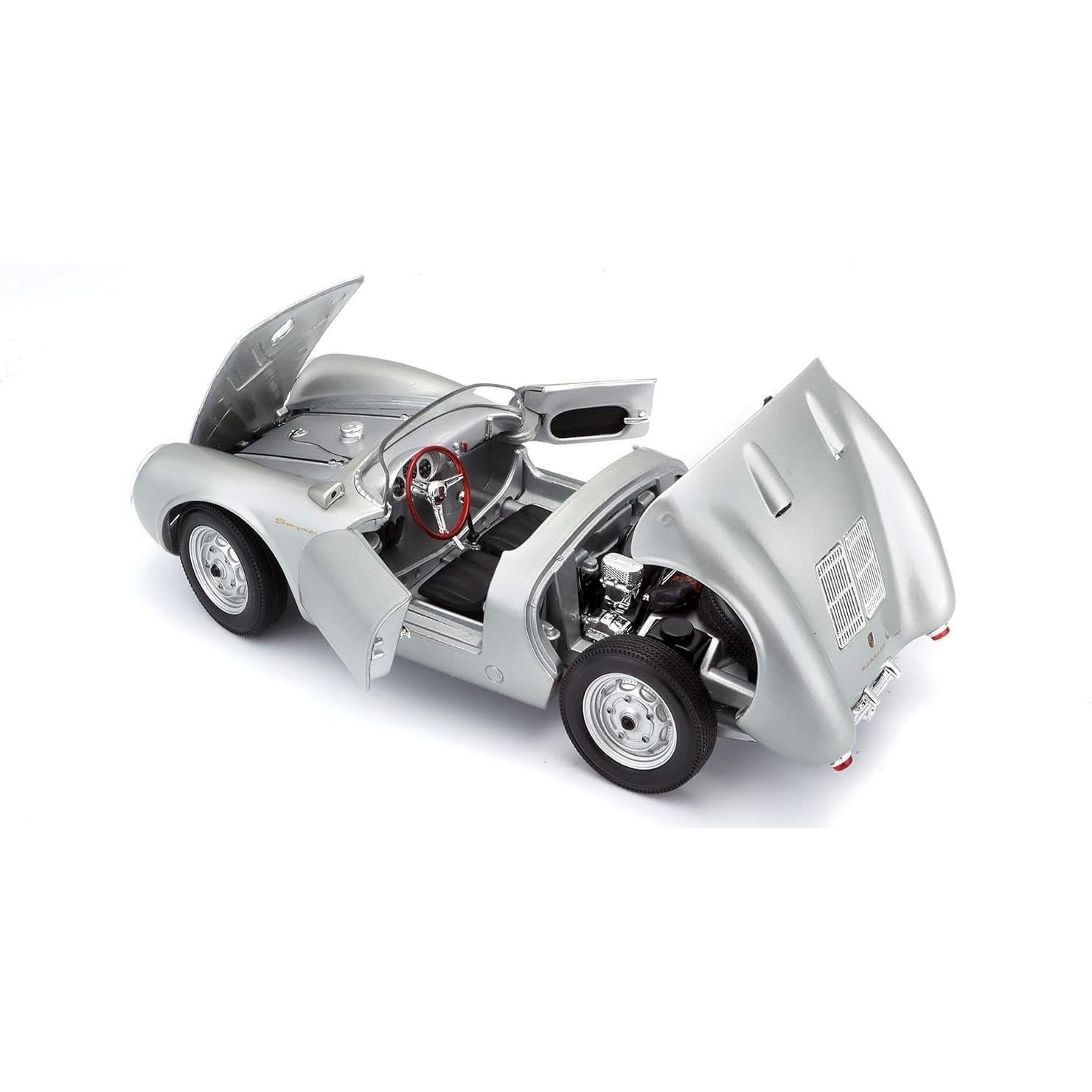 Maisto Porsche 550A Spyder Diecast 1:18 Plata 24.1 cm