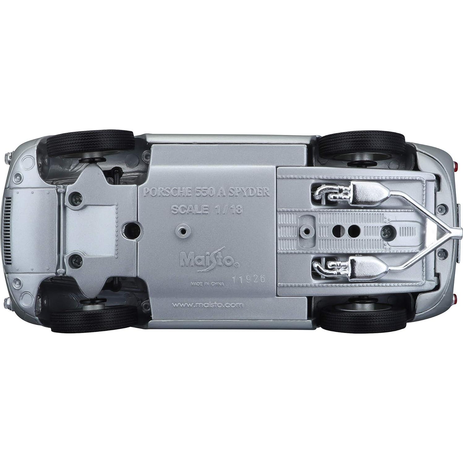 Maisto Porsche 550A Spyder Diecast 1:18 Plata 24.1 cm