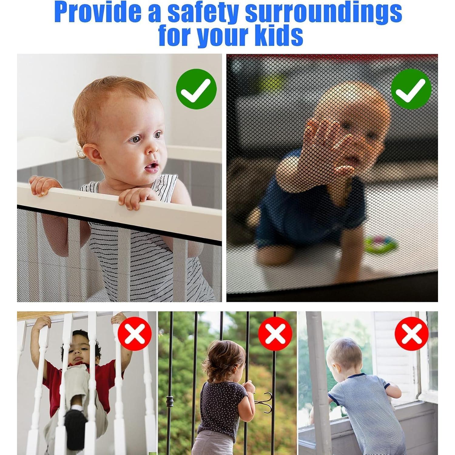 Red de Seguridad para Escaleras y Barandillas - 5.49 m x 0.81 m - Negro