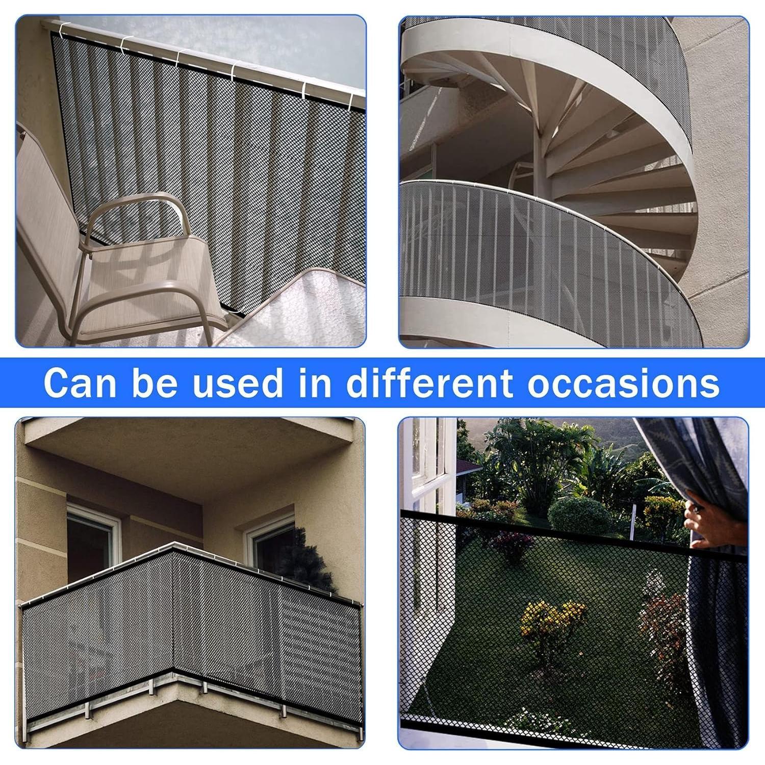 Red de Seguridad para Escaleras y Barandillas - 5.49 m x 0.81 m - Negro