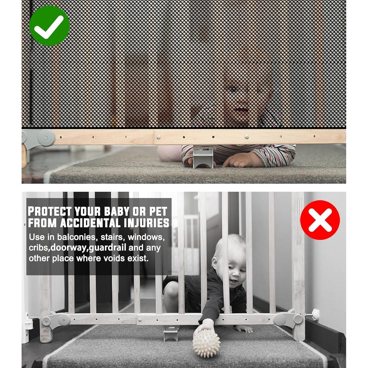 Red de Seguridad para Escaleras y Barandillas - 5.49 m x 0.81 m - Negro