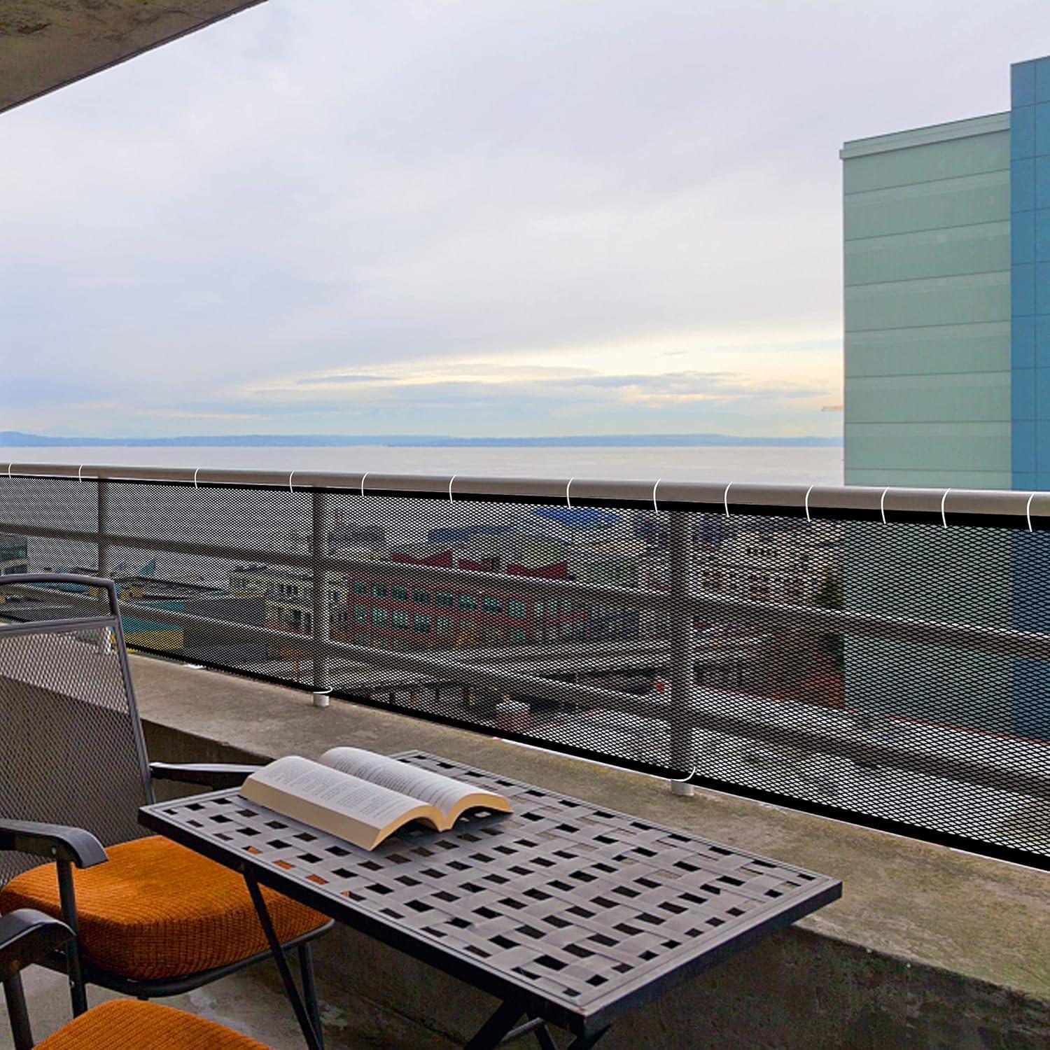 Red de Seguridad para Escaleras y Barandillas - 5.49 m x 0.81 m - Negro