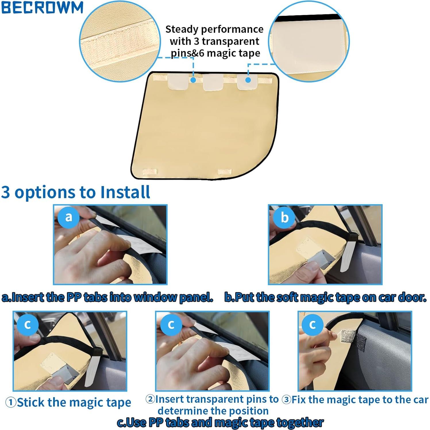 Protector de Puerta de Coche BECROWM para Mascotas Beige