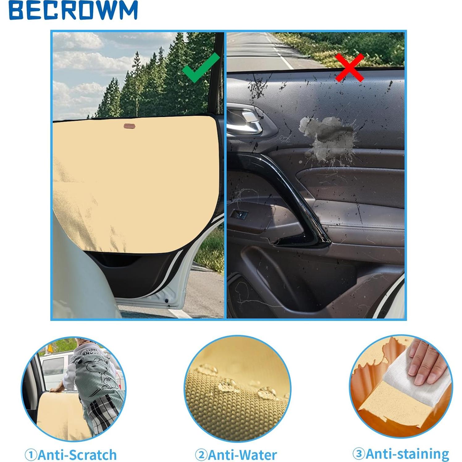 Protector de Puerta de Coche BECROWM para Mascotas Beige