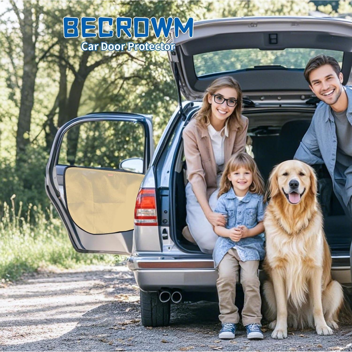 Protector de Puerta de Coche BECROWM para Mascotas Beige