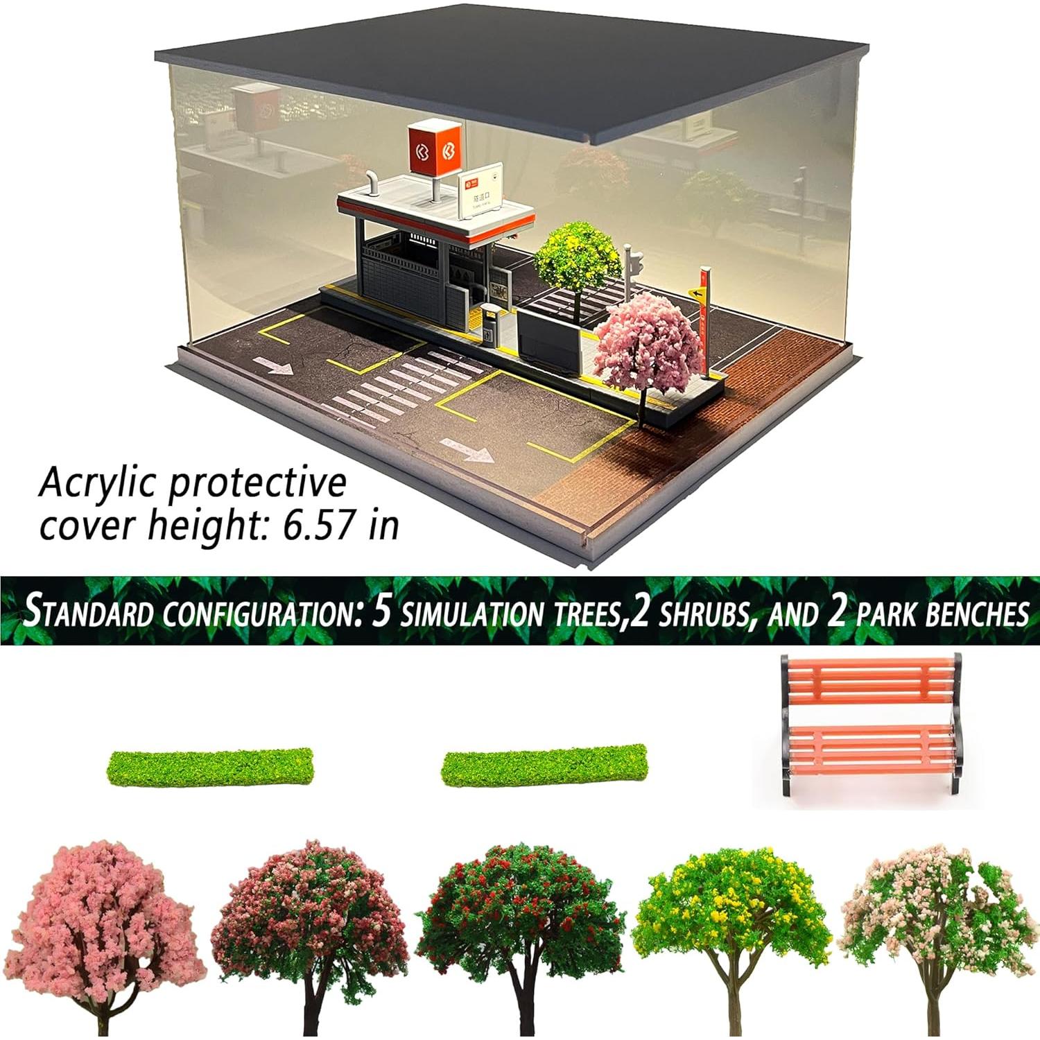 Exhibidor de Autos a Escala 1:64 Malamfans con LED