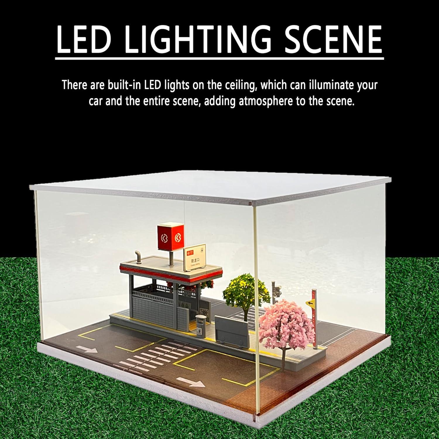 Exhibidor de Autos a Escala 1:64 Malamfans con LED