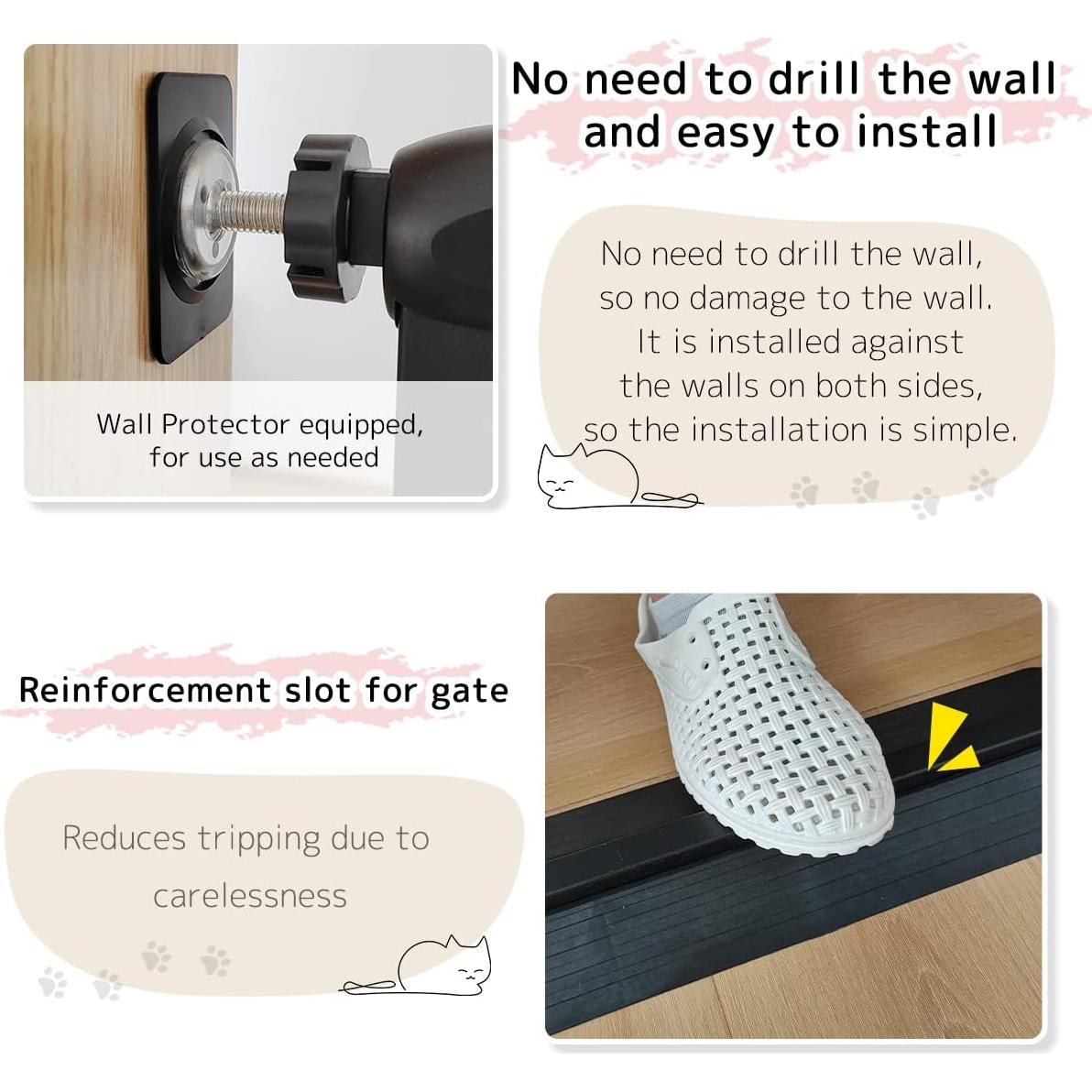 Puerta para Gatos Alta Lumizone 76.5-86cm Negra