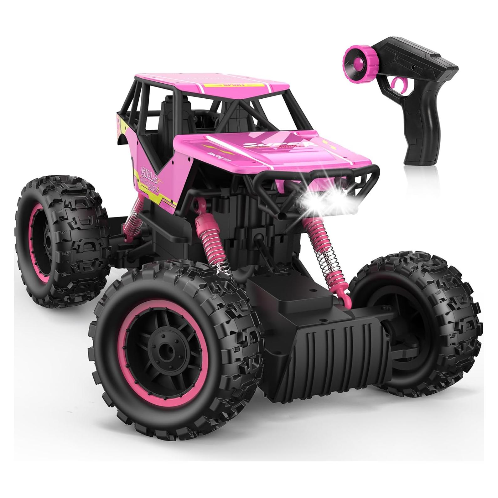 Coche RC Todo Terreno DOUBLE E 1:12 Rosa 4WD Recargable
