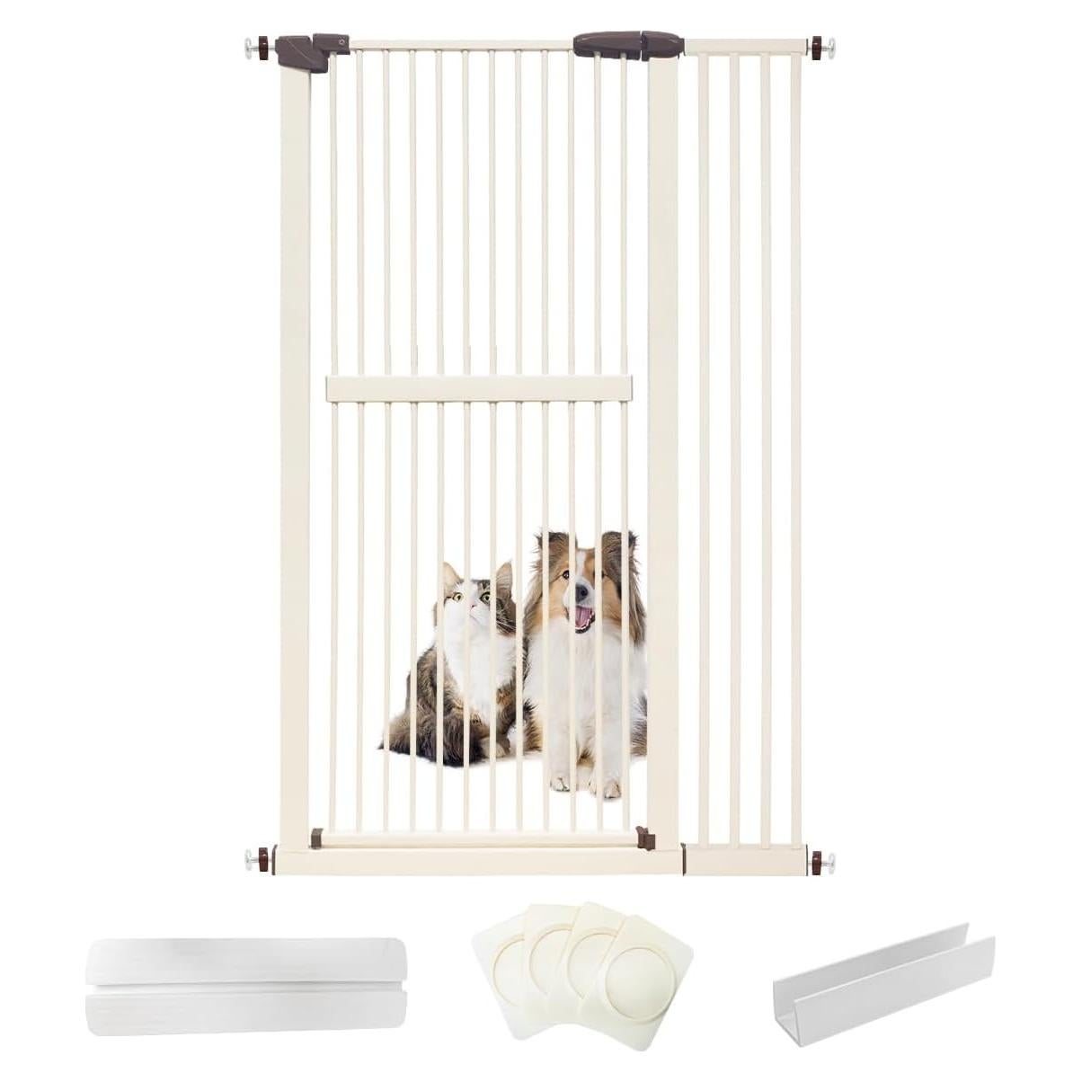 Puerta para Gatos Alta LUMIZONE 97.5-107.5cm Crema