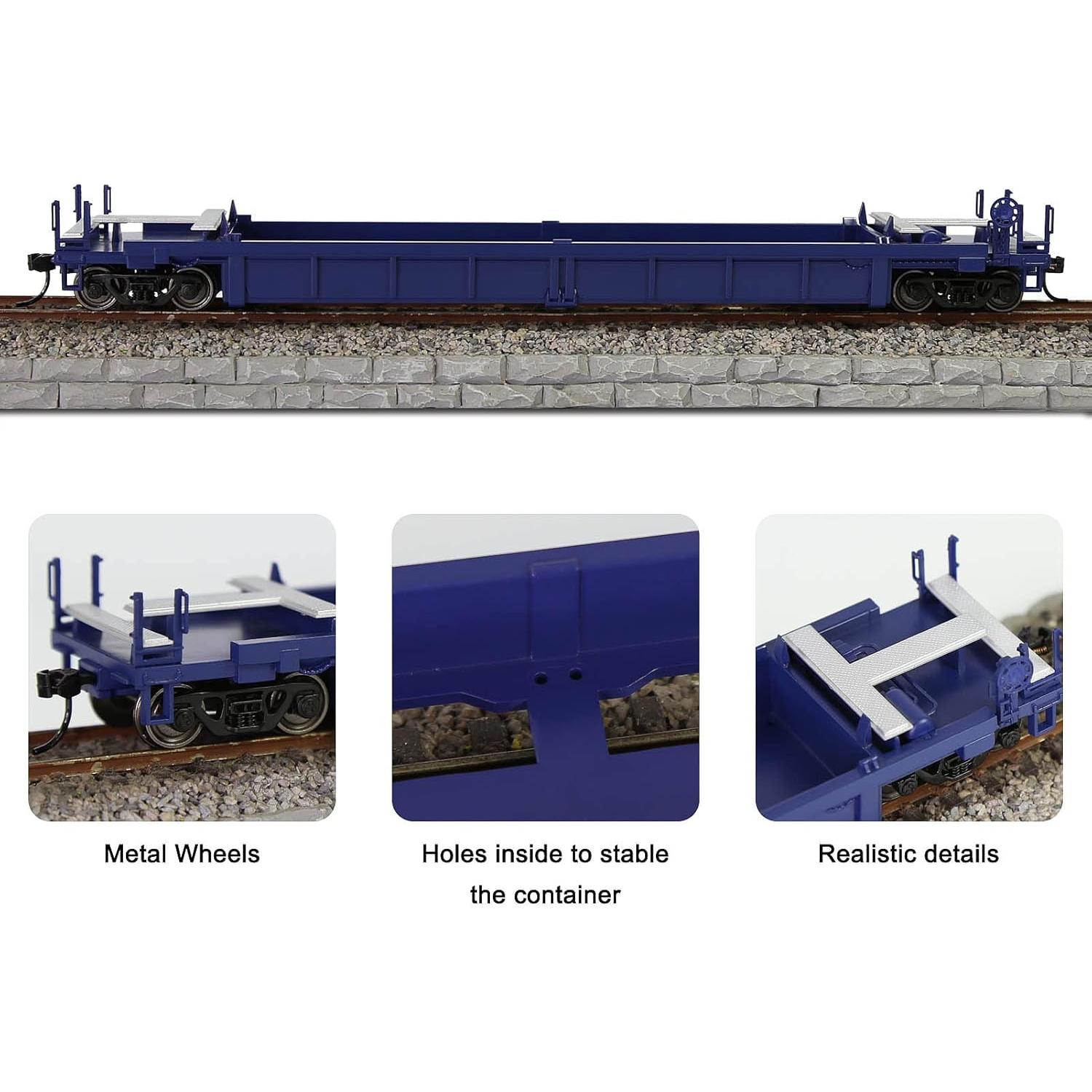 Carro Plano HO Evemodel C8749 3pcs Azul 40ft Magnético