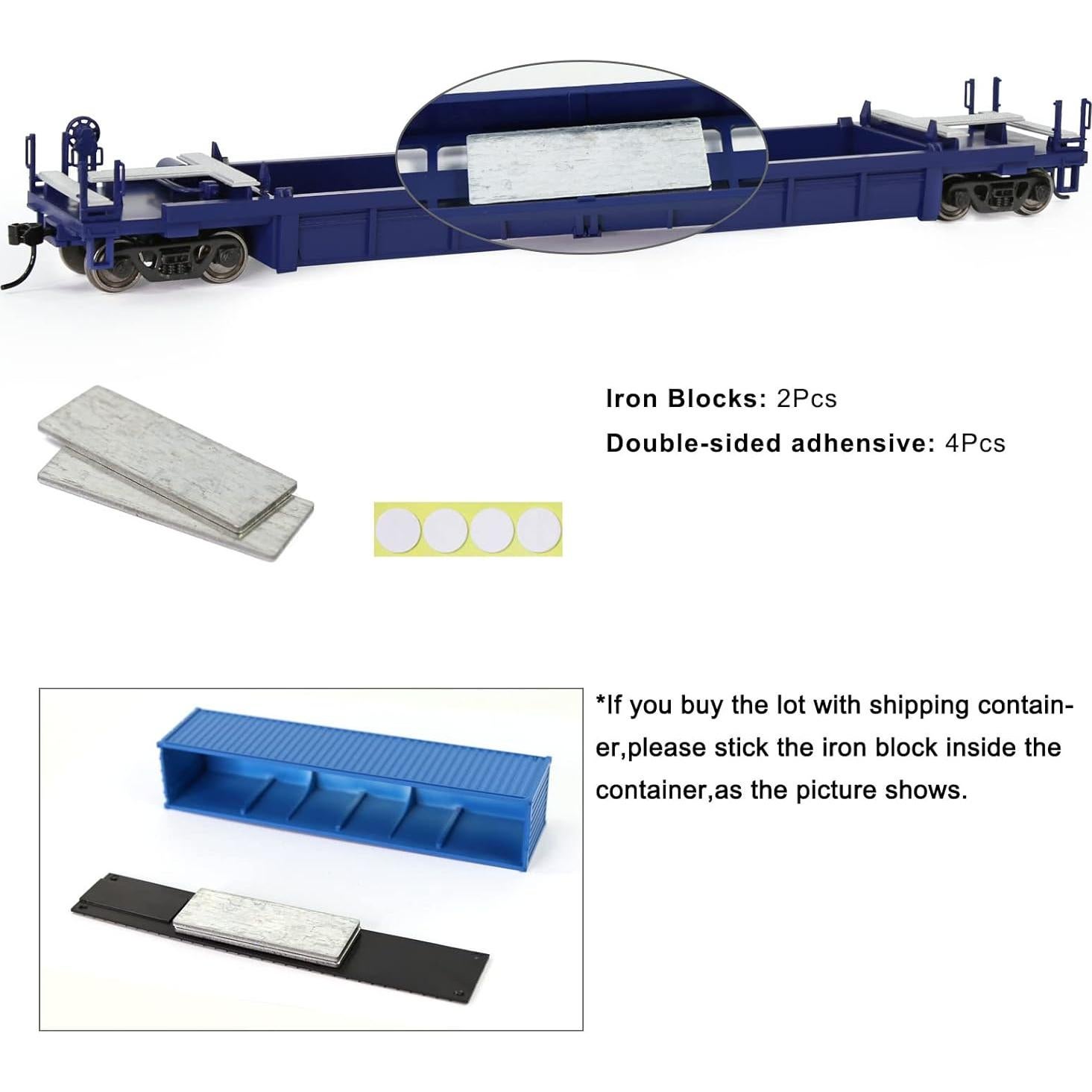 Carro Plano HO Evemodel C8749 3pcs Azul 40ft Magnético
