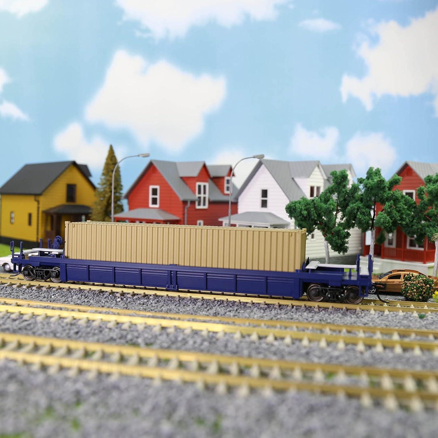 Carro Plano HO Evemodel C8749 3pcs Azul 40ft Magnético