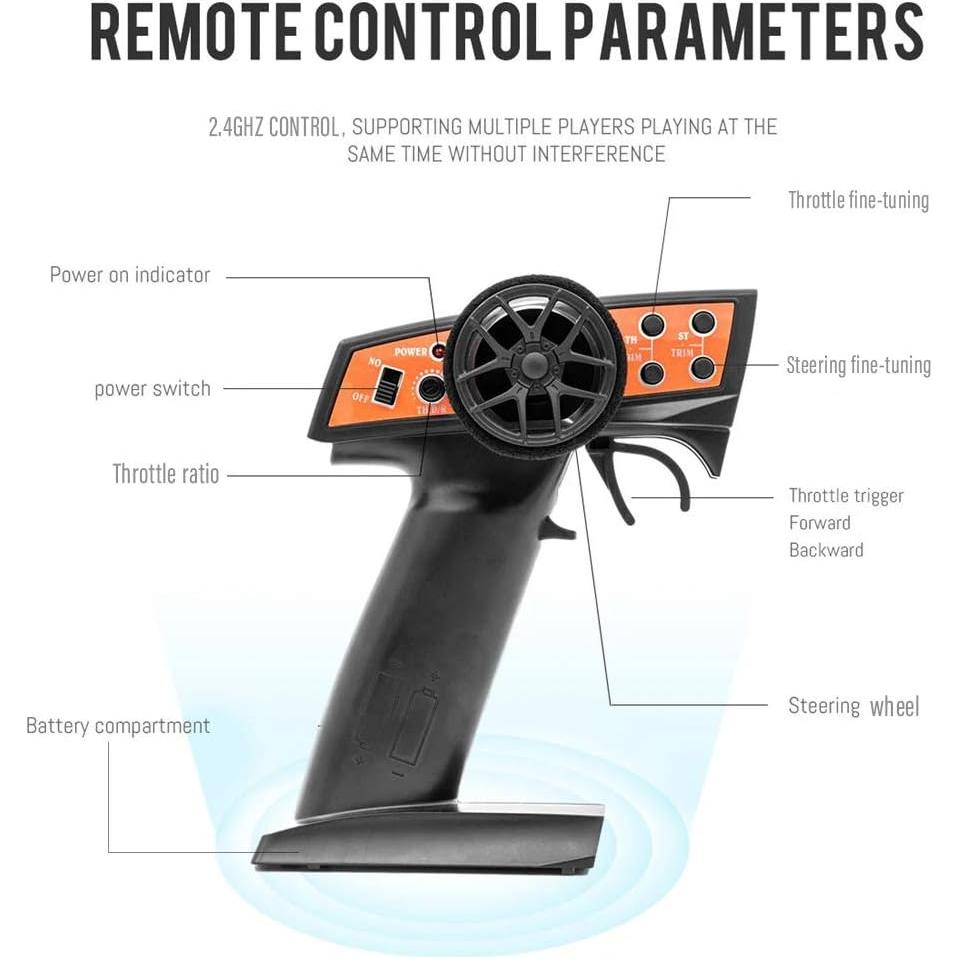 Coche RC GoolRC 1/14 4WD Todo Terreno Naranja LED