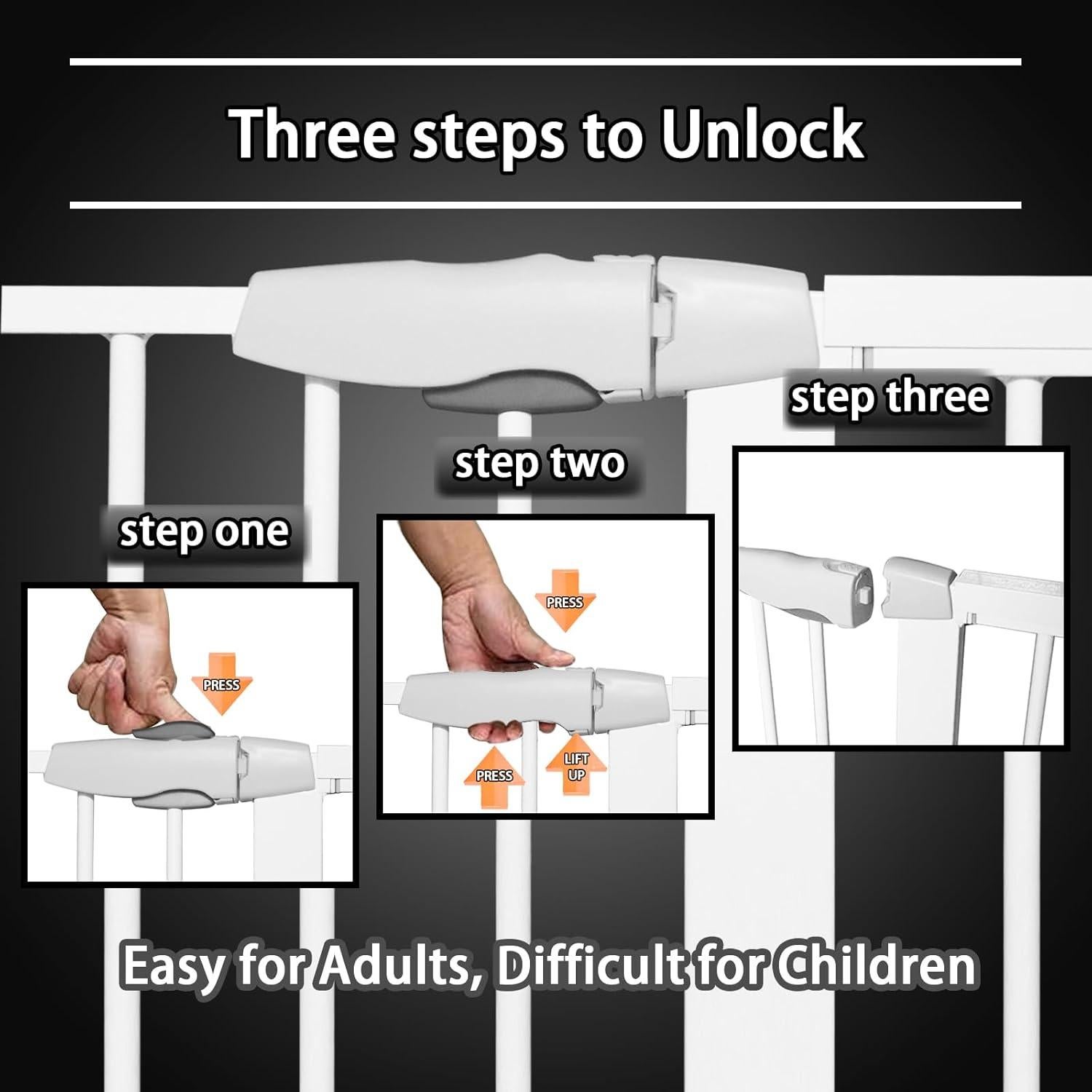 Puerta para Bebés HOOJUKE 57.5-77.5 cm Extra Ancha