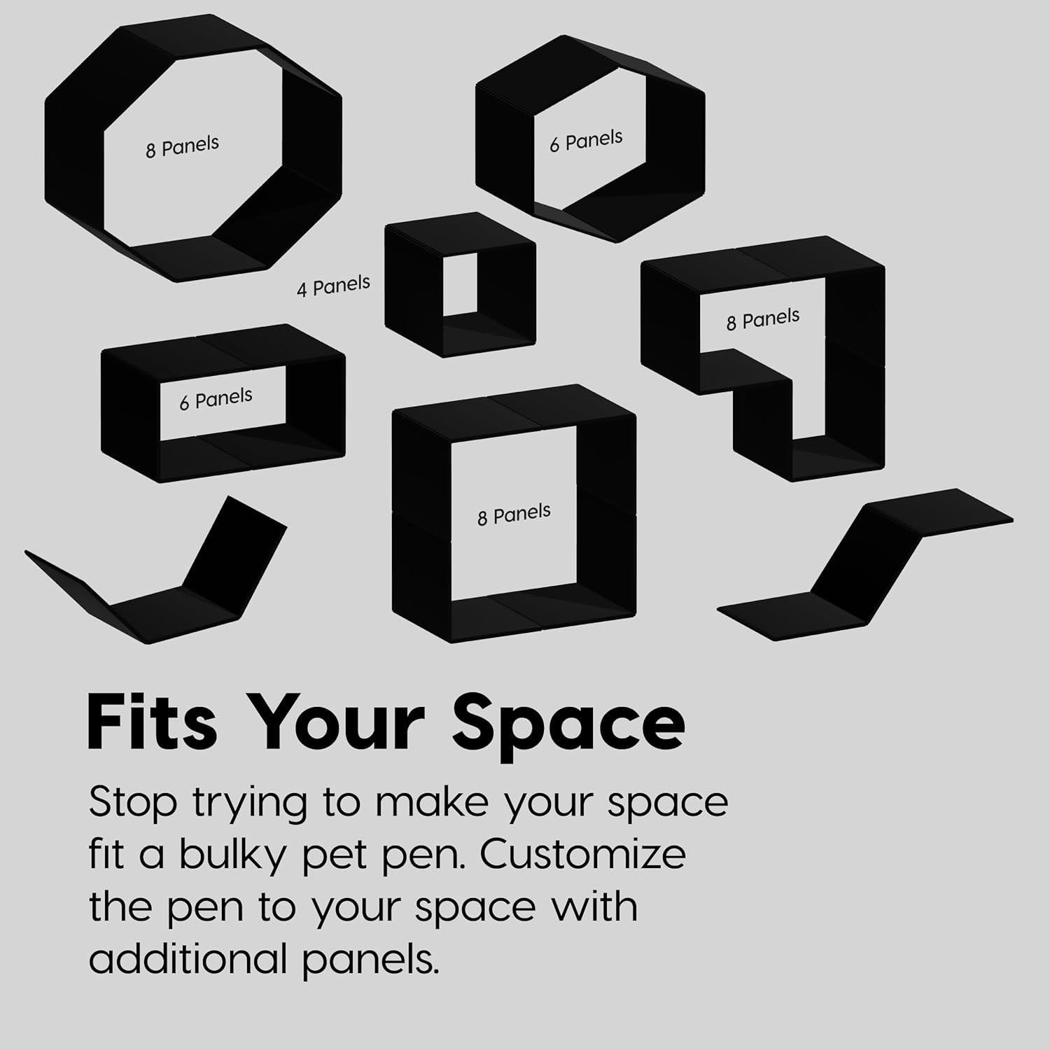 Parque para Perros IRIS USA 4 Paneles 60 cm Negro