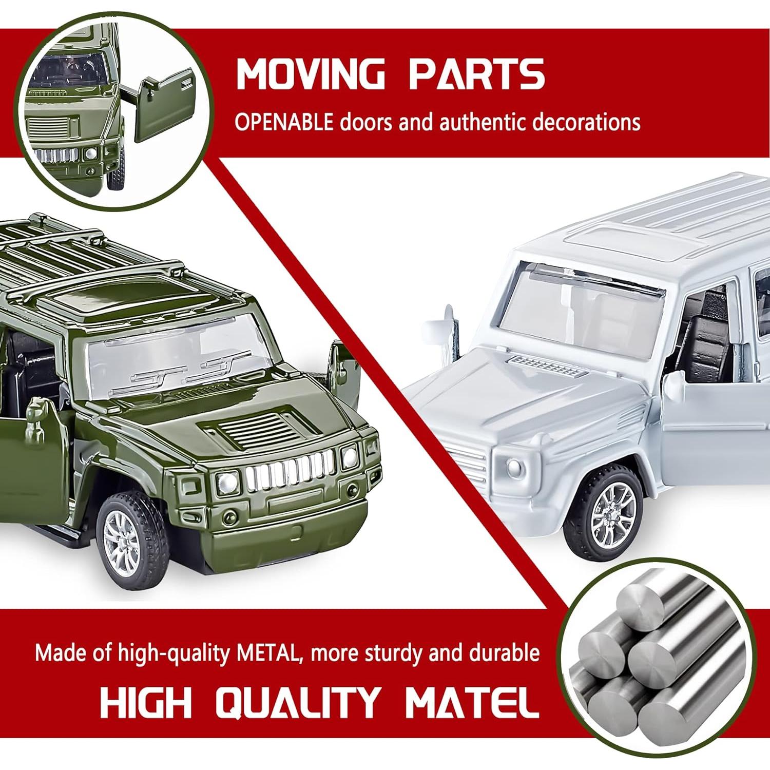 KIDAMI Juego de Coches de Metal Fundido 5 Piezas para Niños