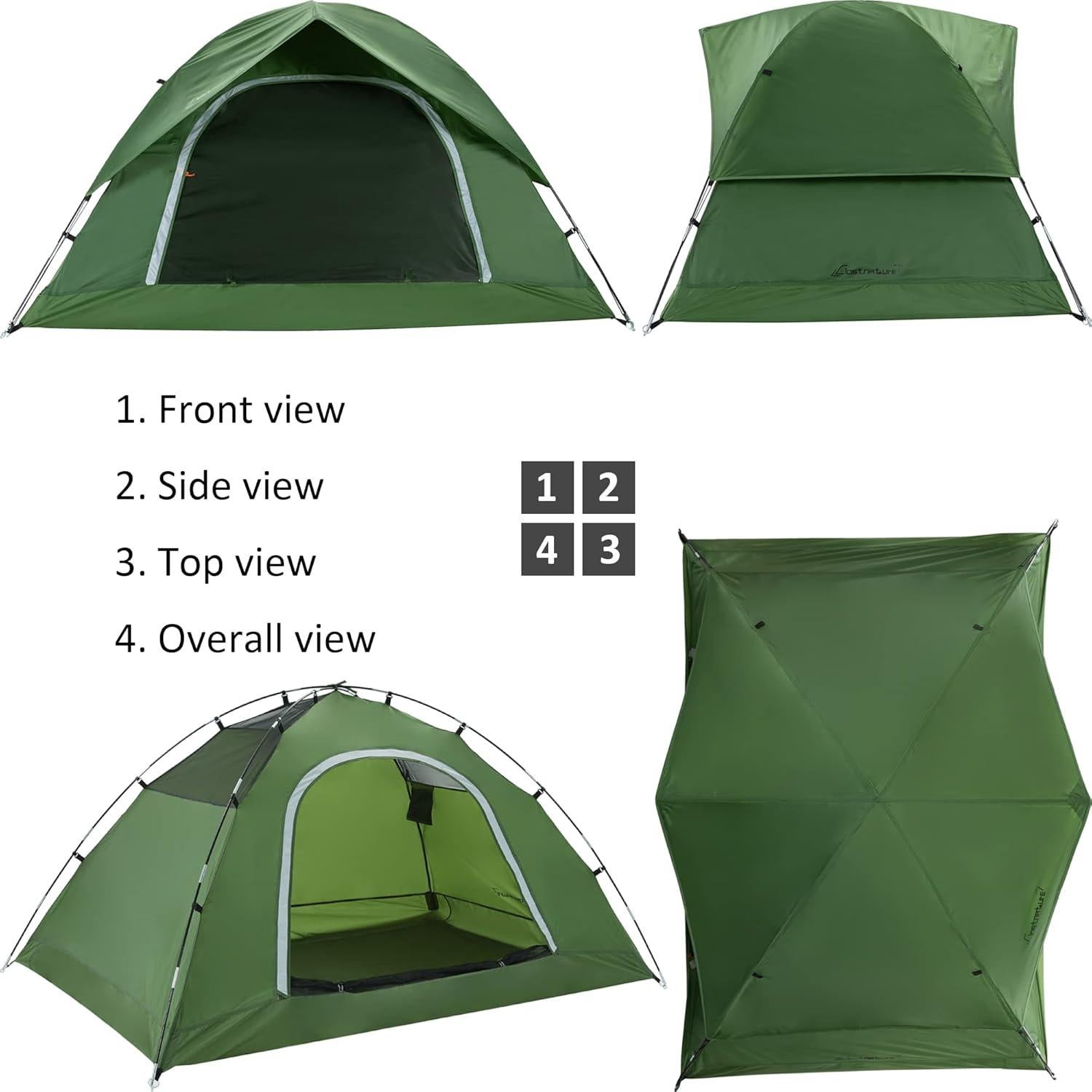 Tienda Camping Clostnature 2 Personas Impermeable Fácil Montaje