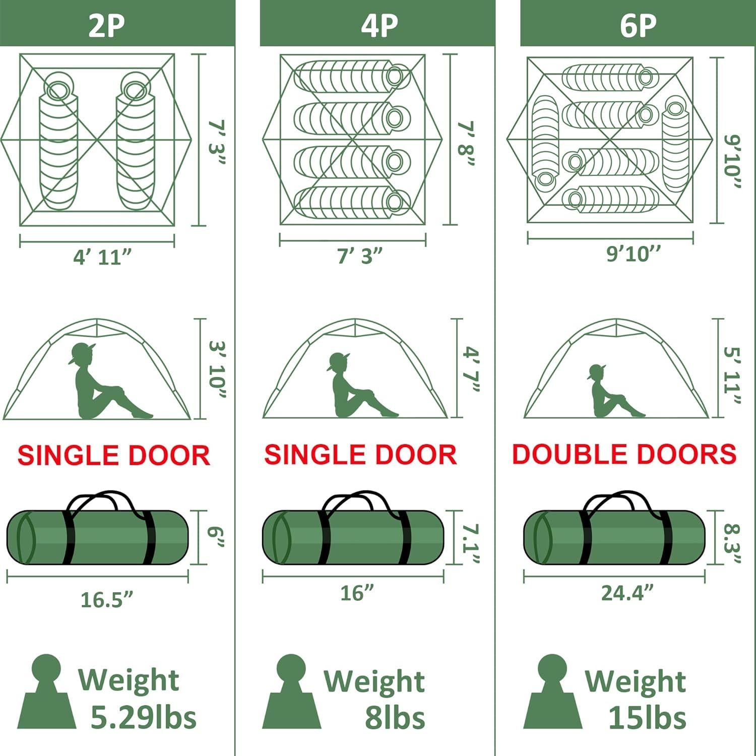 Tienda Camping Clostnature 2 Personas Impermeable Fácil Montaje
