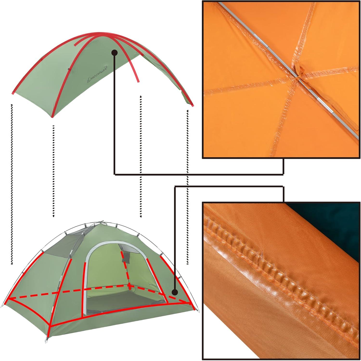 Tienda Camping Clostnature 2 Personas Impermeable Fácil Montaje