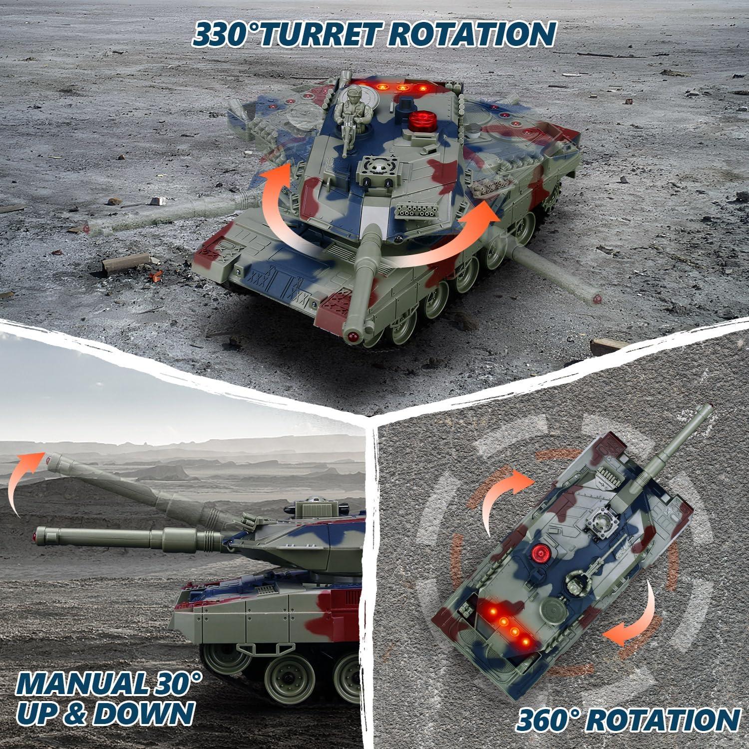 Conjunto de Tanques RC 1/24 Li Cheng Feng con Sonido y Rocío