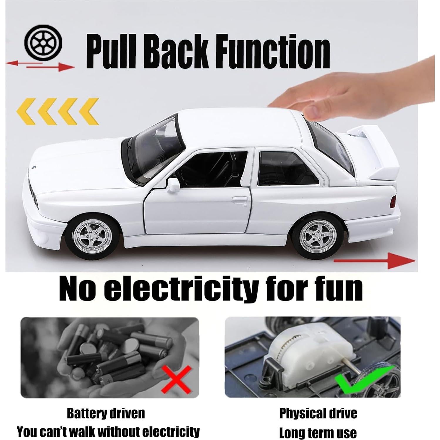 Coche de metal a escala 1/36 BMW M3 1987 retroceso