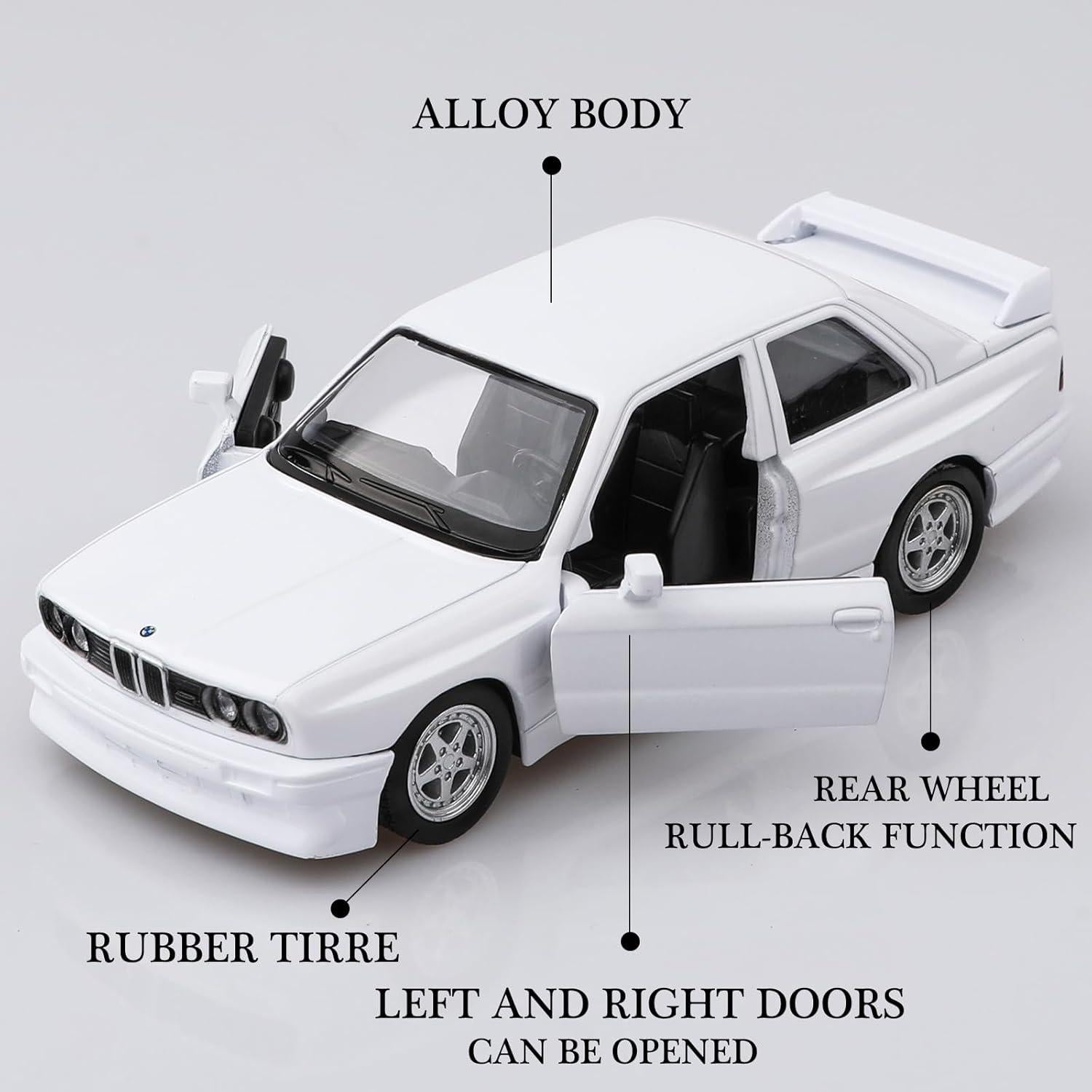 Coche de metal a escala 1/36 BMW M3 1987 retroceso