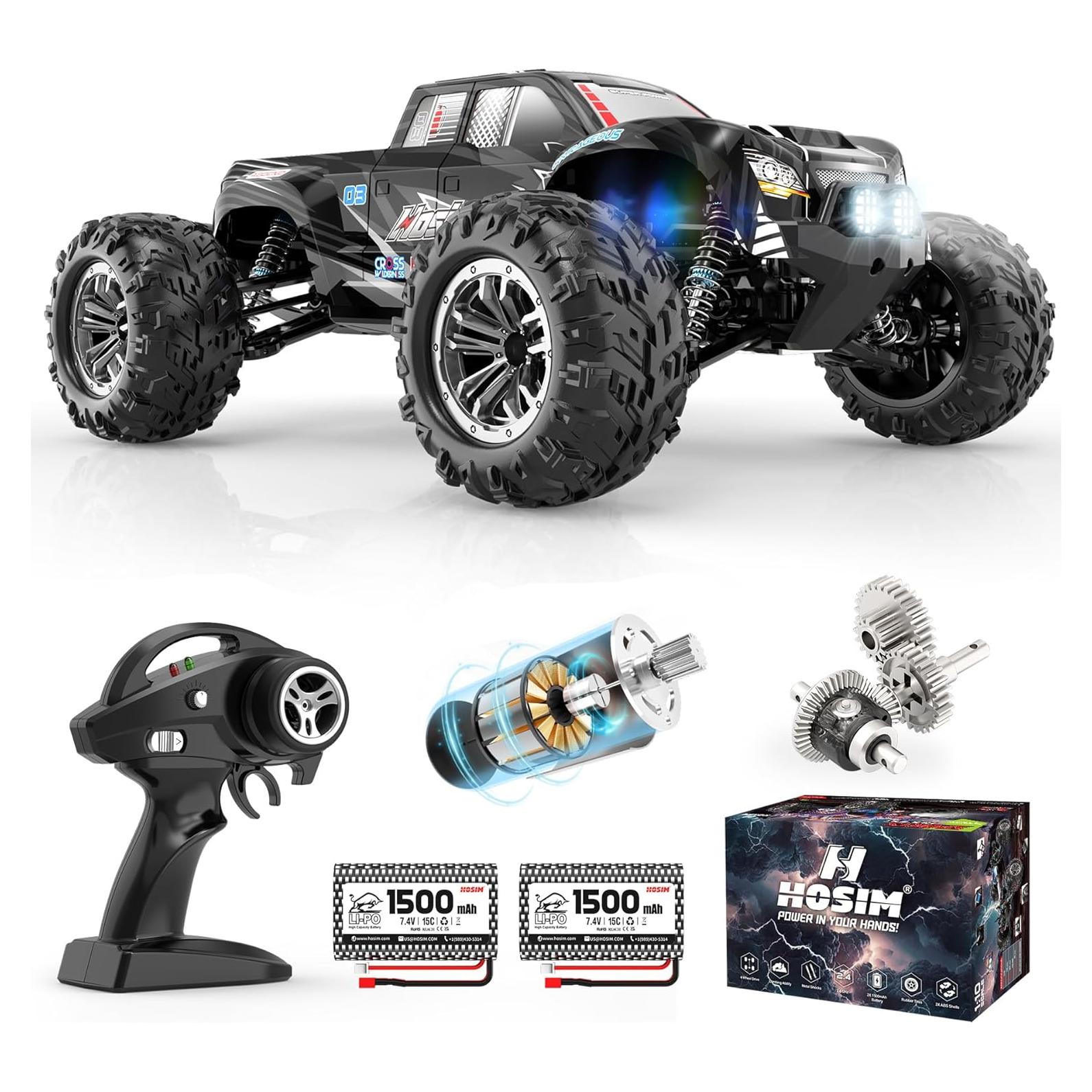 Coche RC Hosim 1:10 48+ Km/h Todo Terreno con LED