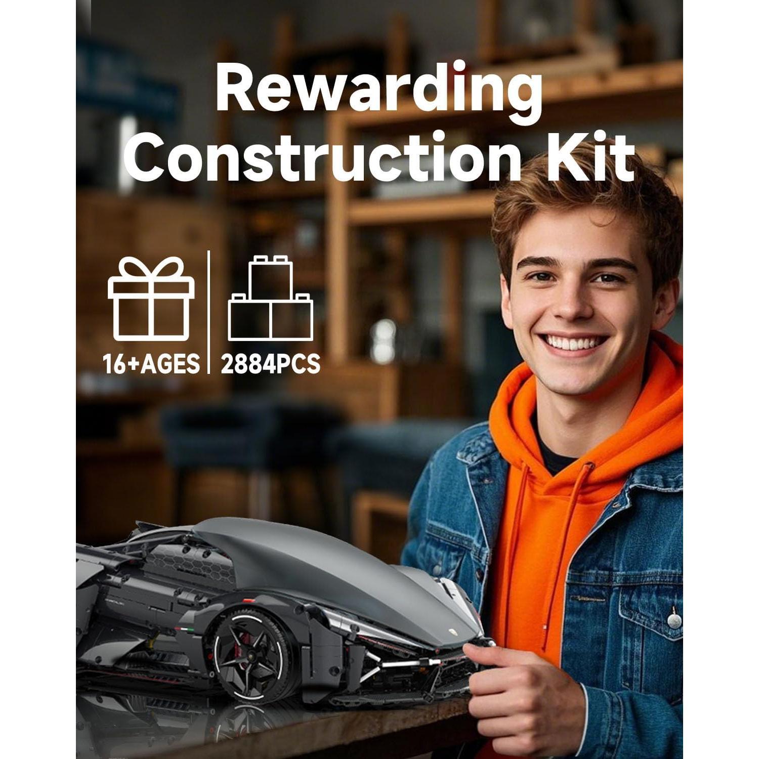 Set de Supercoche de Construcción Jintongbao 10644 2884 Piezas