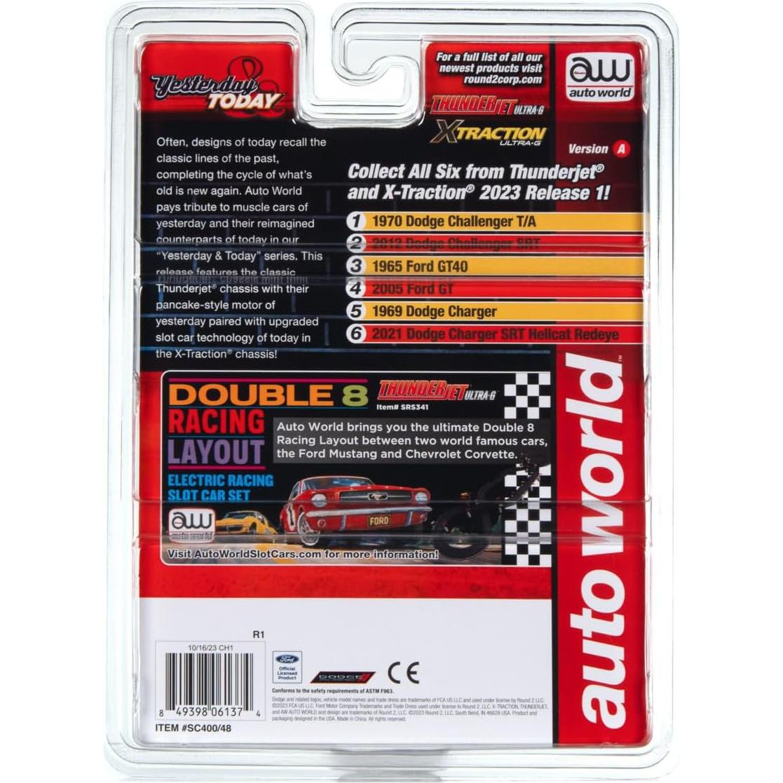 Auto Slot Car Round2 Dodge Charger Hellcat Escala HO