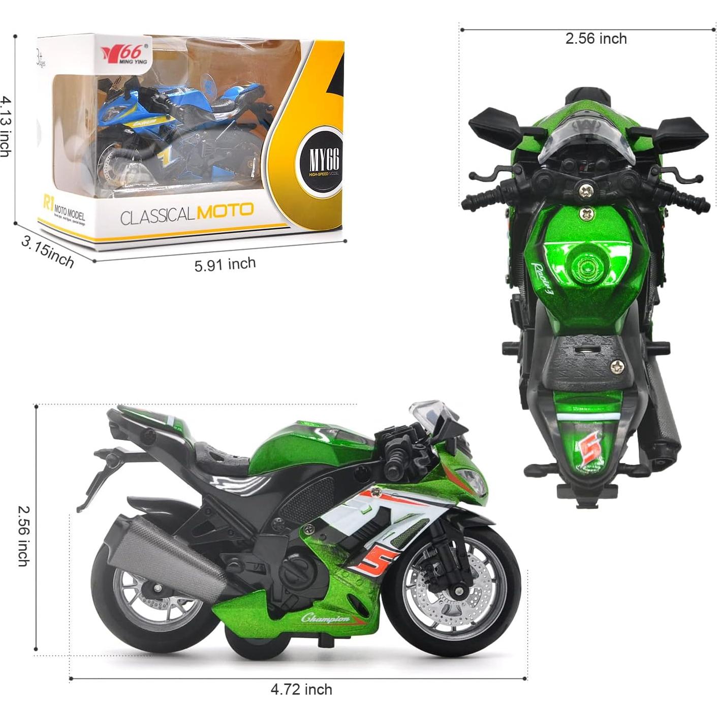 Motocicleta de Juguete BOBUEXER Verde con Luz y Sonido