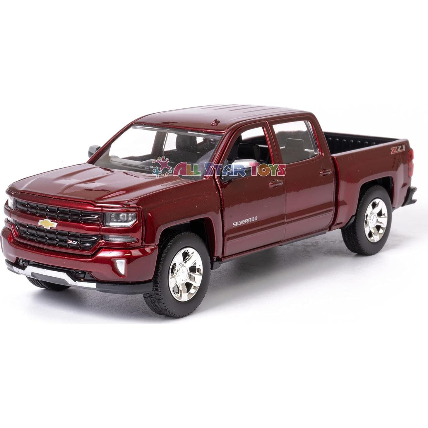 Modelo Diecast Chevrolet Silverado 2017 Motor Max 1:24