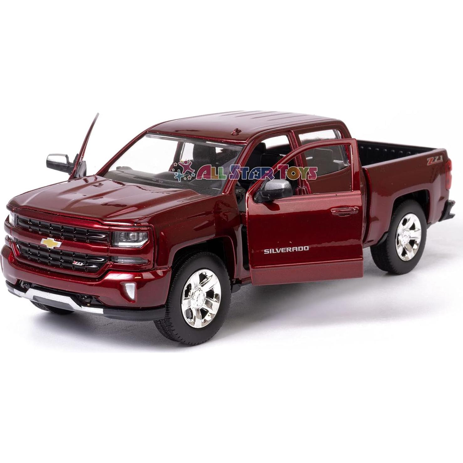 Modelo Diecast Chevrolet Silverado 2017 Motor Max 1:24