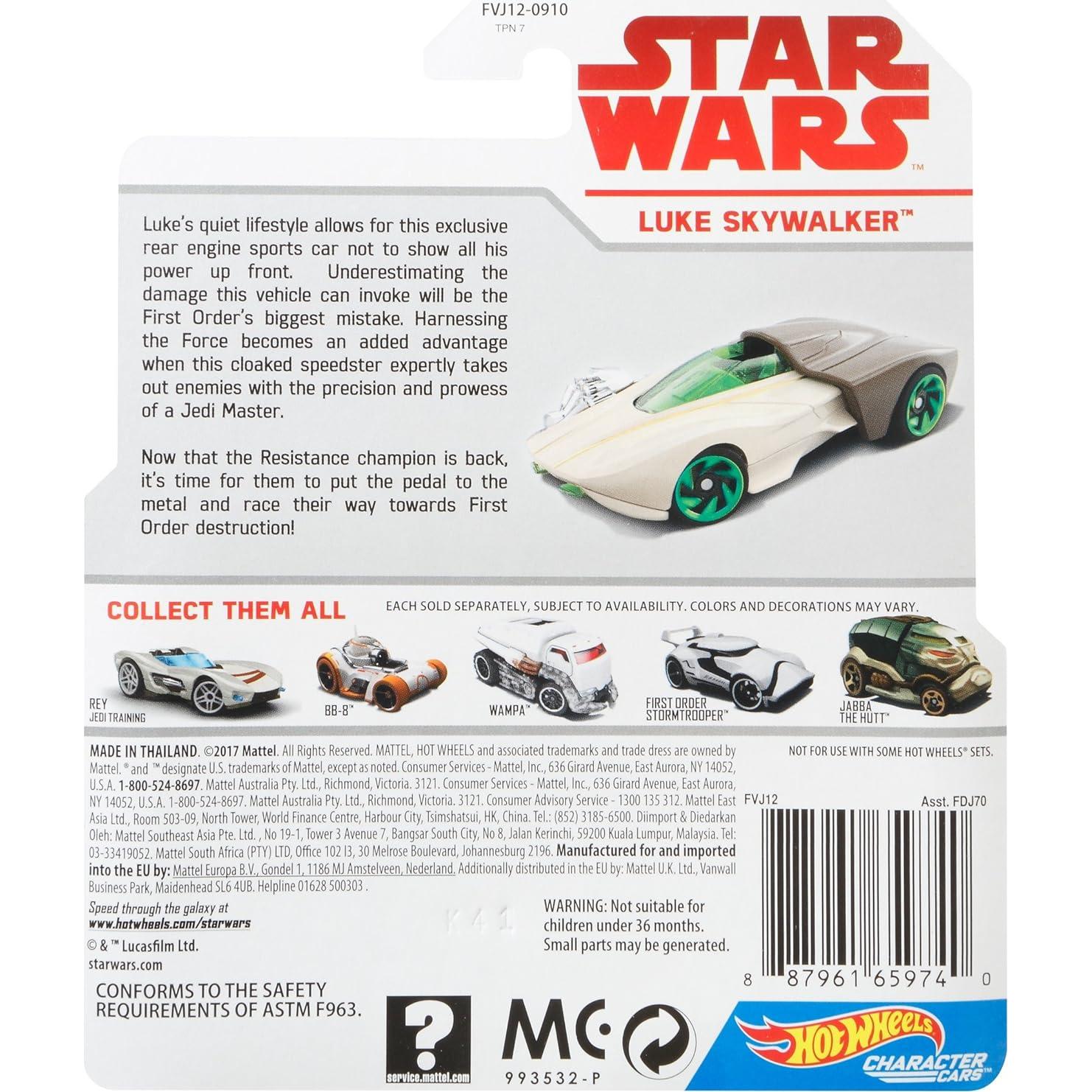 Auto Hot Wheels Star Wars Luke Skywalker 1:64 Mattel