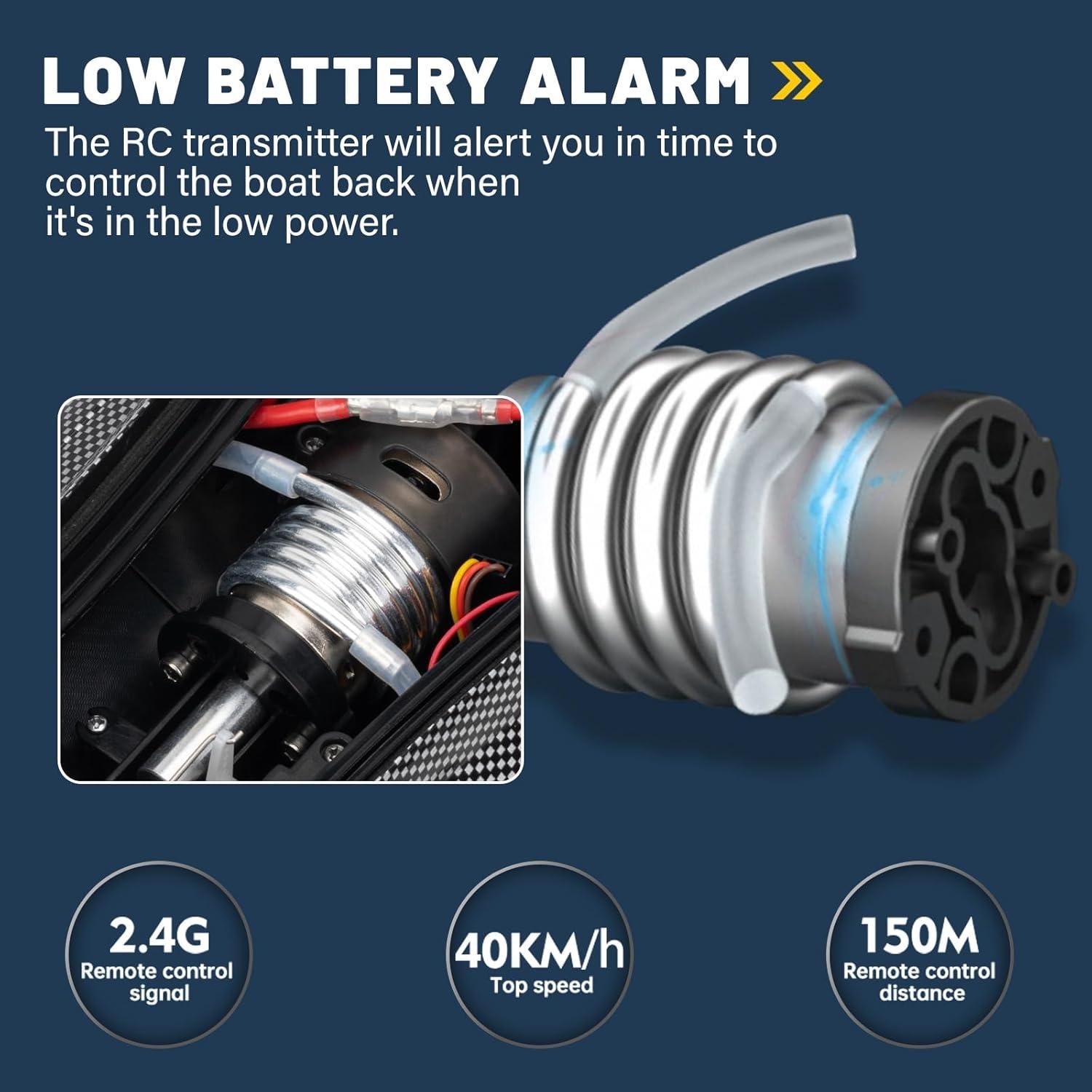 Barco RC YIDOFJ Speed King 34cm Sin Escobillas LED