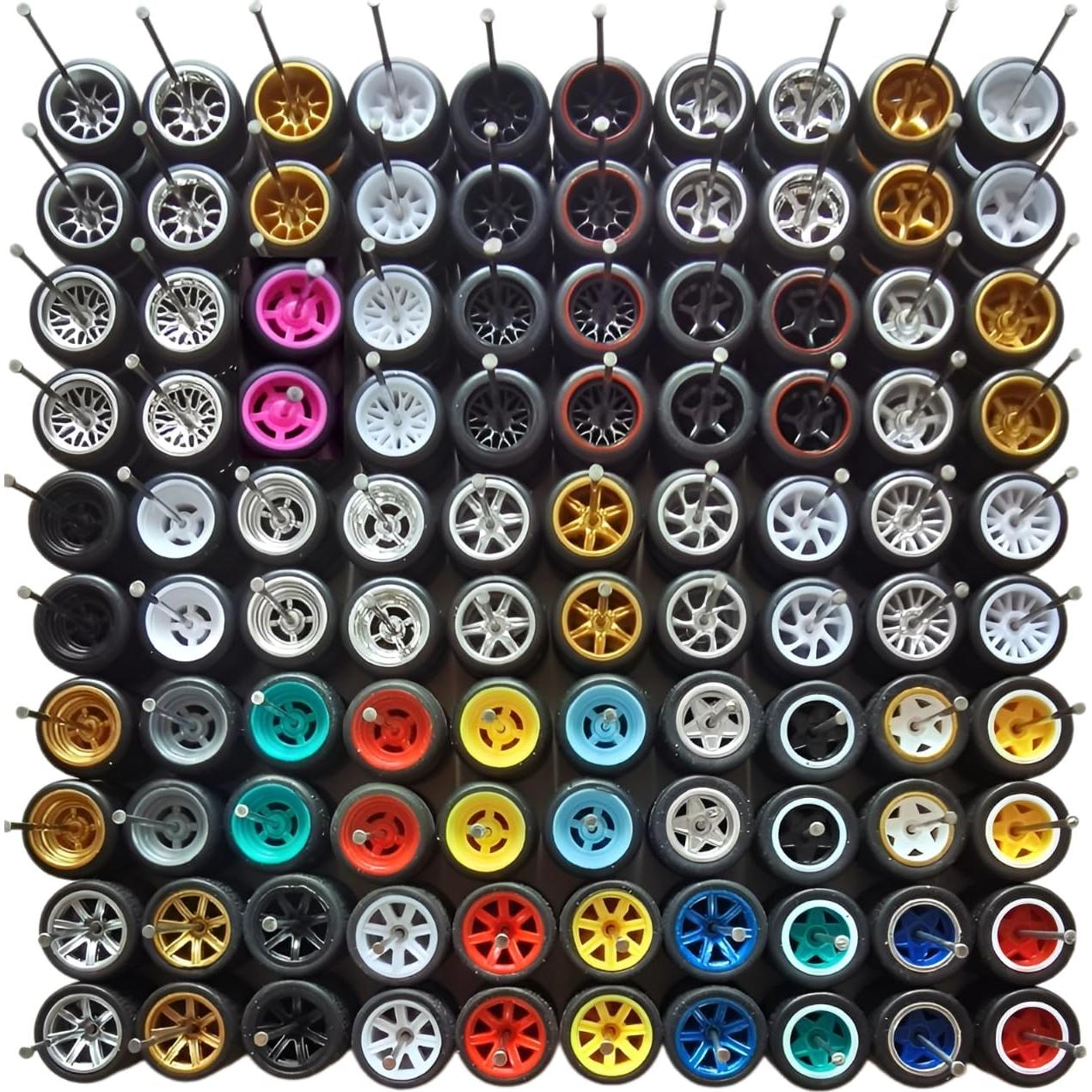 Juego de Ruedas y Neumáticos 1/64 para Hot Wheels - 10 Paquetes