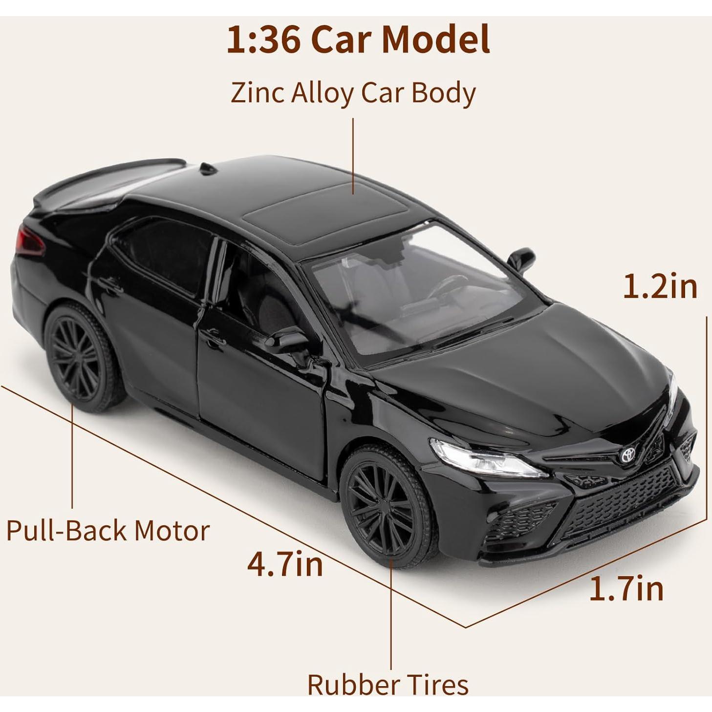 Coche Diecast Camry XSE LOVEPOSELY 1:36 Retroceso Negro