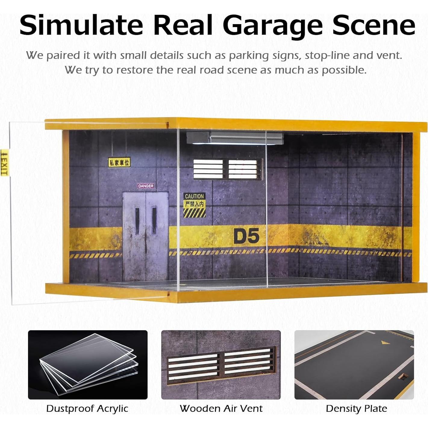 Estuche de exhibición Hot Wheels modelo garaje LED 1/24