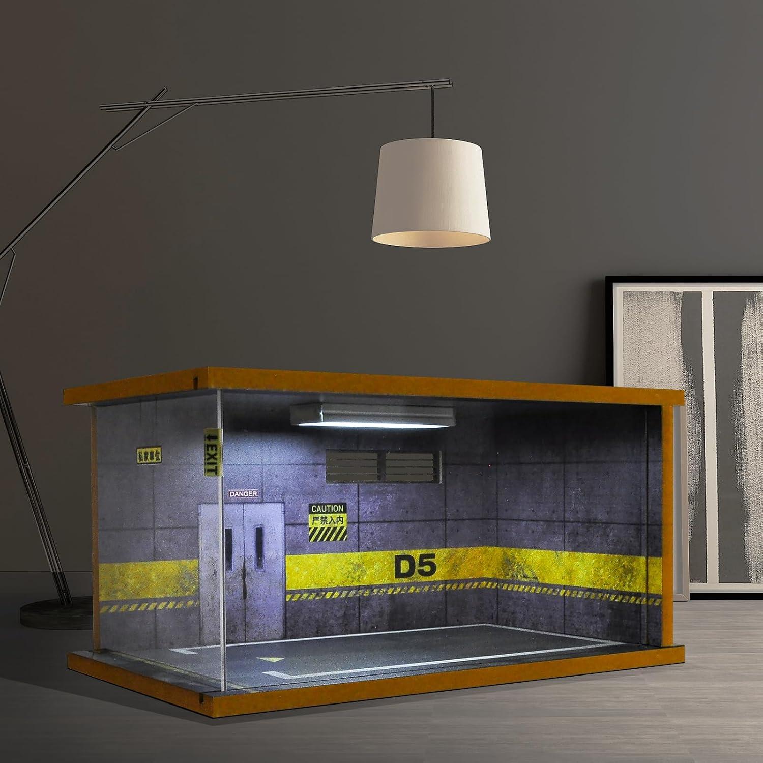 Estuche de exhibición Hot Wheels modelo garaje LED 1/24