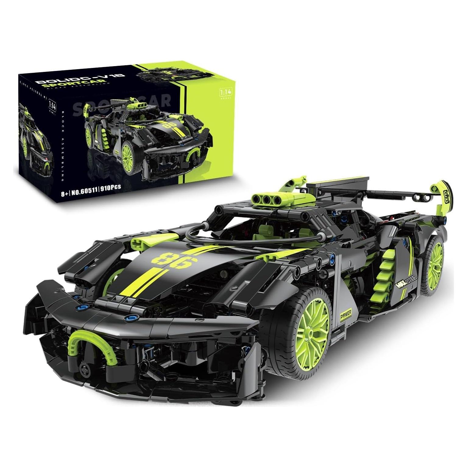 Set de Construcción JINTONGBAO Hypercar 1:14 Verde 910PCS