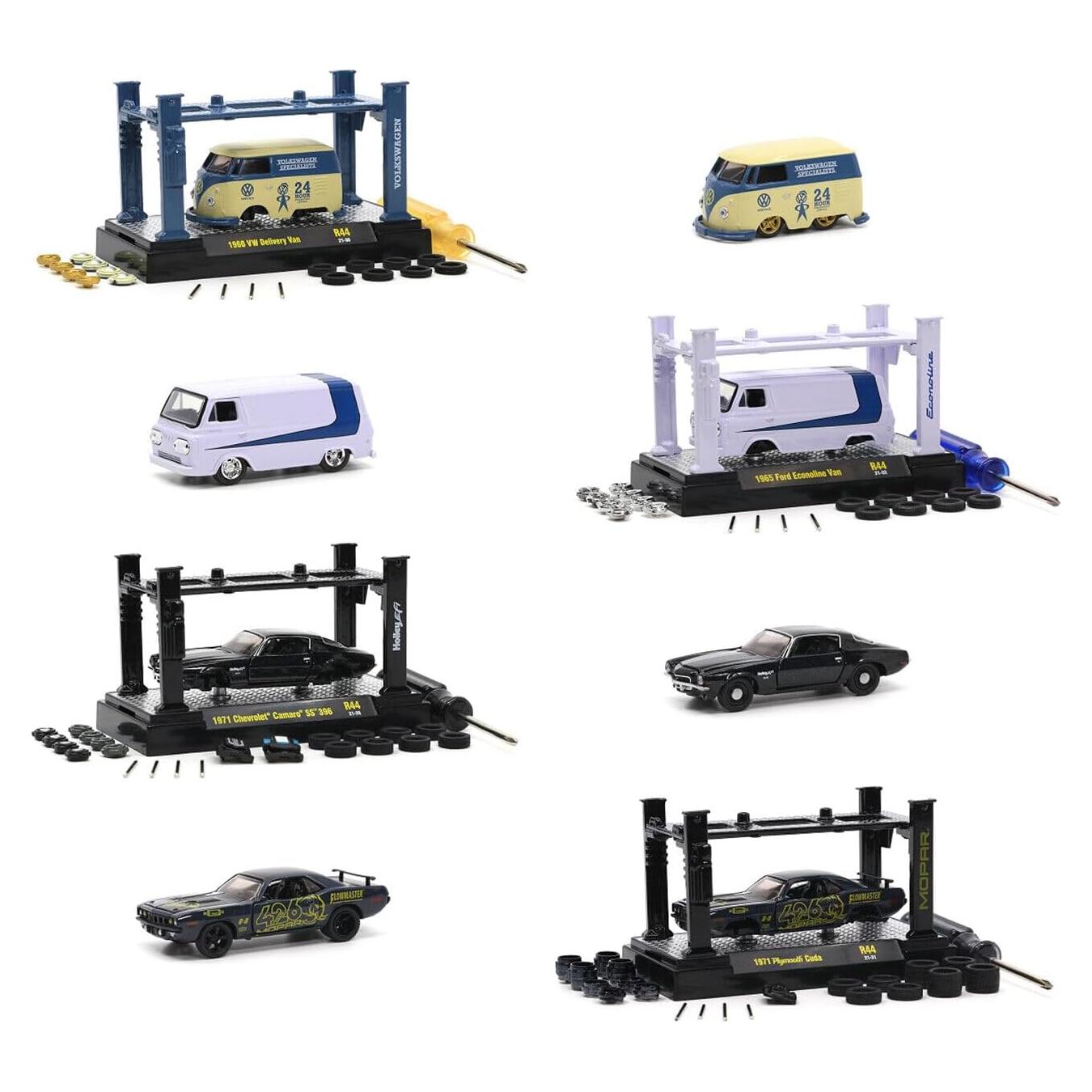 Set de Modelos de Coches M2 Machines 4 Piezas 1/64