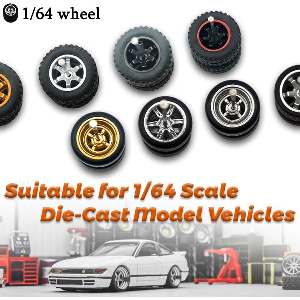 Ruedas para Modelos Diecast 1:64 WAVEIST Oro 10 Juegos