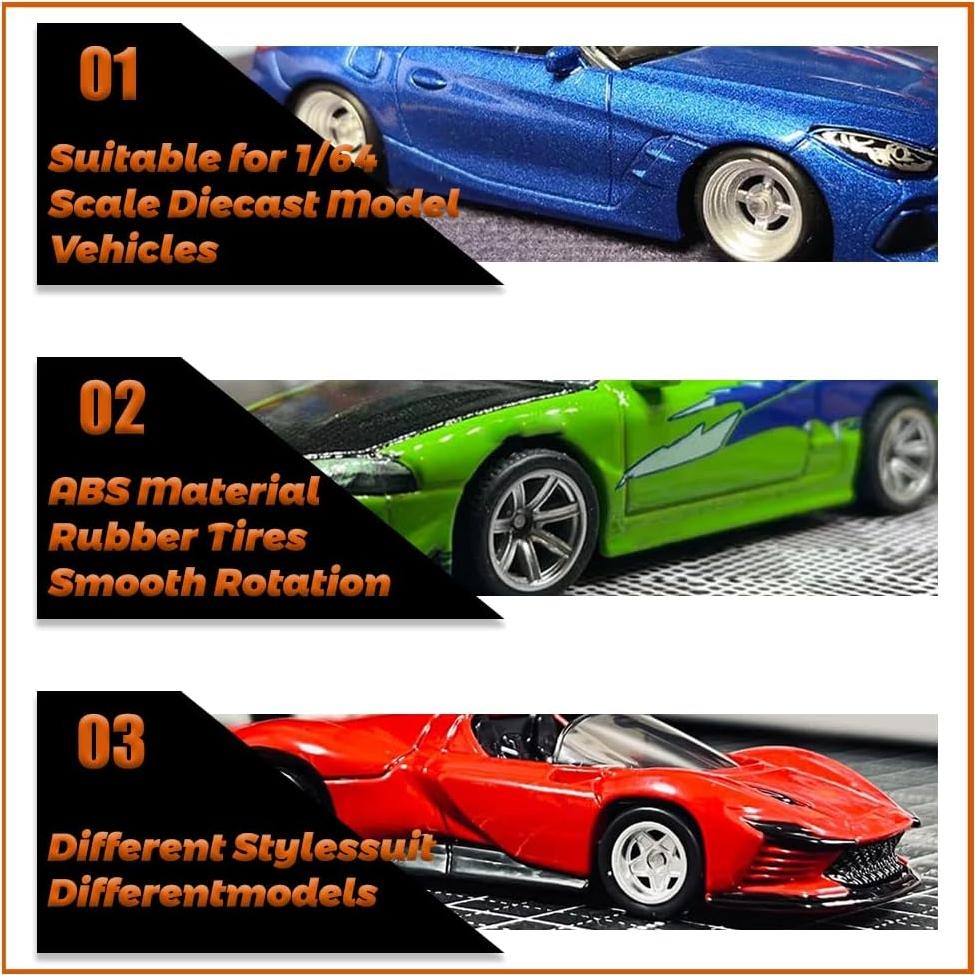 Ruedas para Modelos Diecast 1:64 WAVEIST Oro 10 Juegos