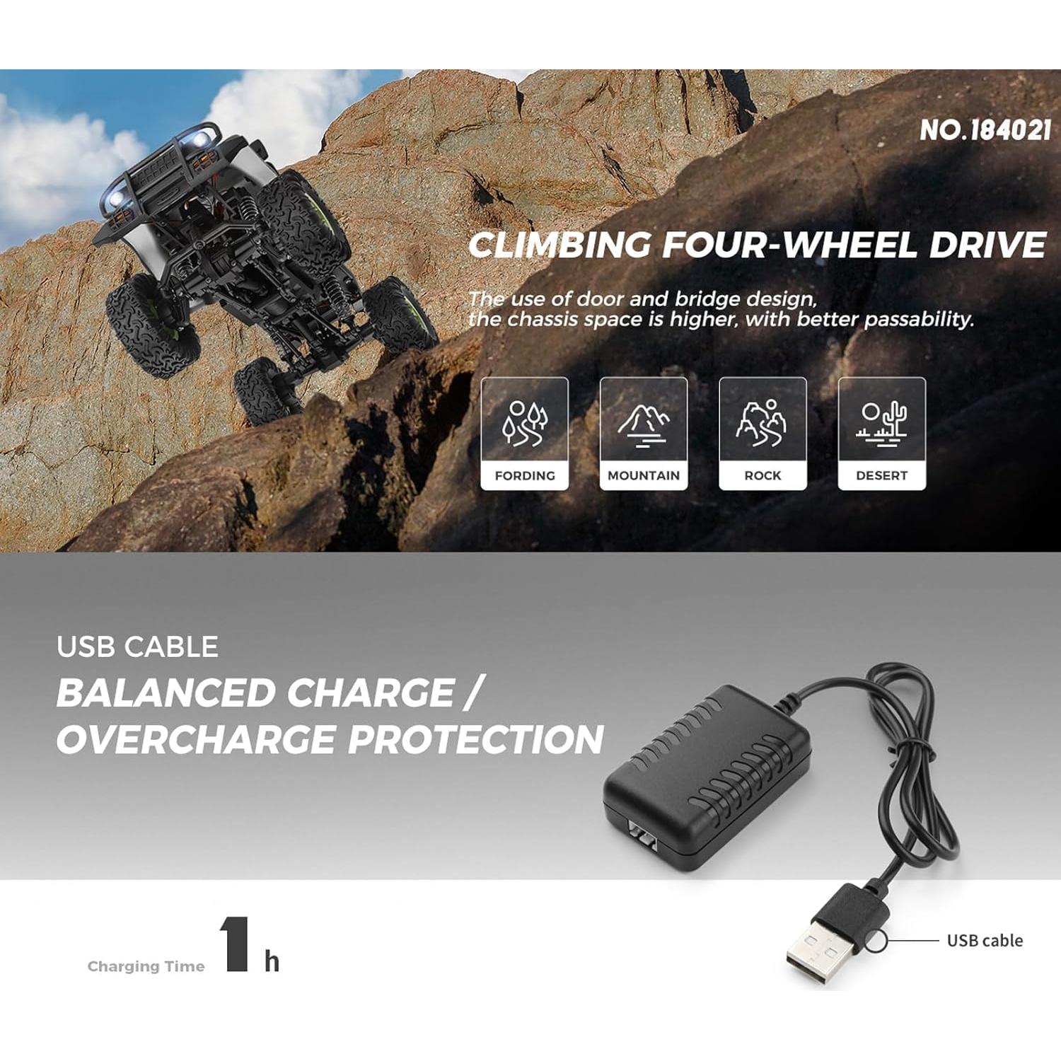 Coche RC Hylukon 1:18 Camión Militar 4WD LED Todo Terreno